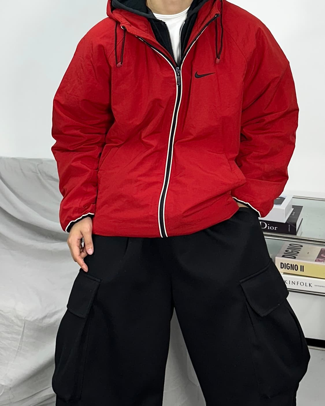 나이키 90s 레드 누빔 점퍼 L 상품이미지3