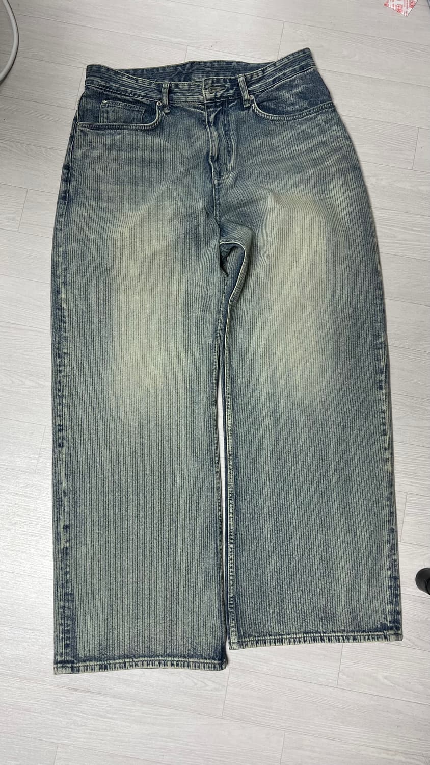 벨리에 트루 와이드 데님 팬츠 - 라이트 웨일 인디고 w32 l30 상품이미지2