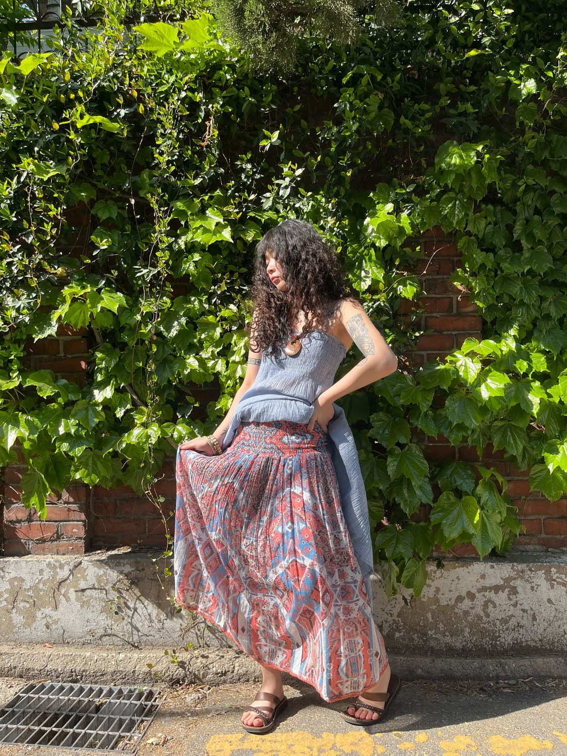 히피 에스닉 패턴 롱스커트 상품이미지2