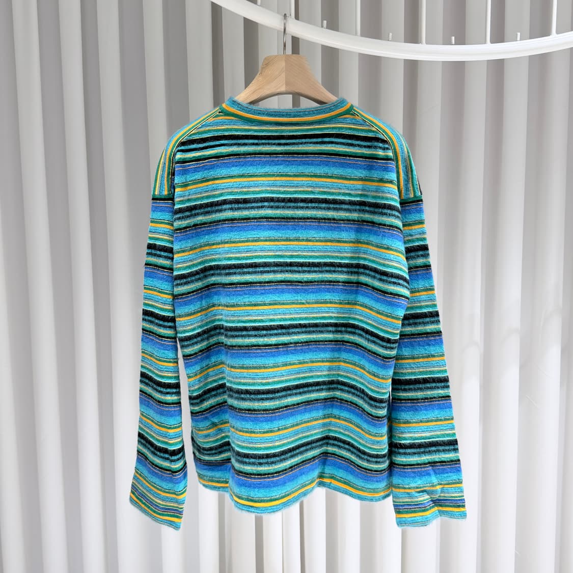 (A+/XXL) / 디올 데님 티어스 스트라이프 모헤어 니트 상품이미지5