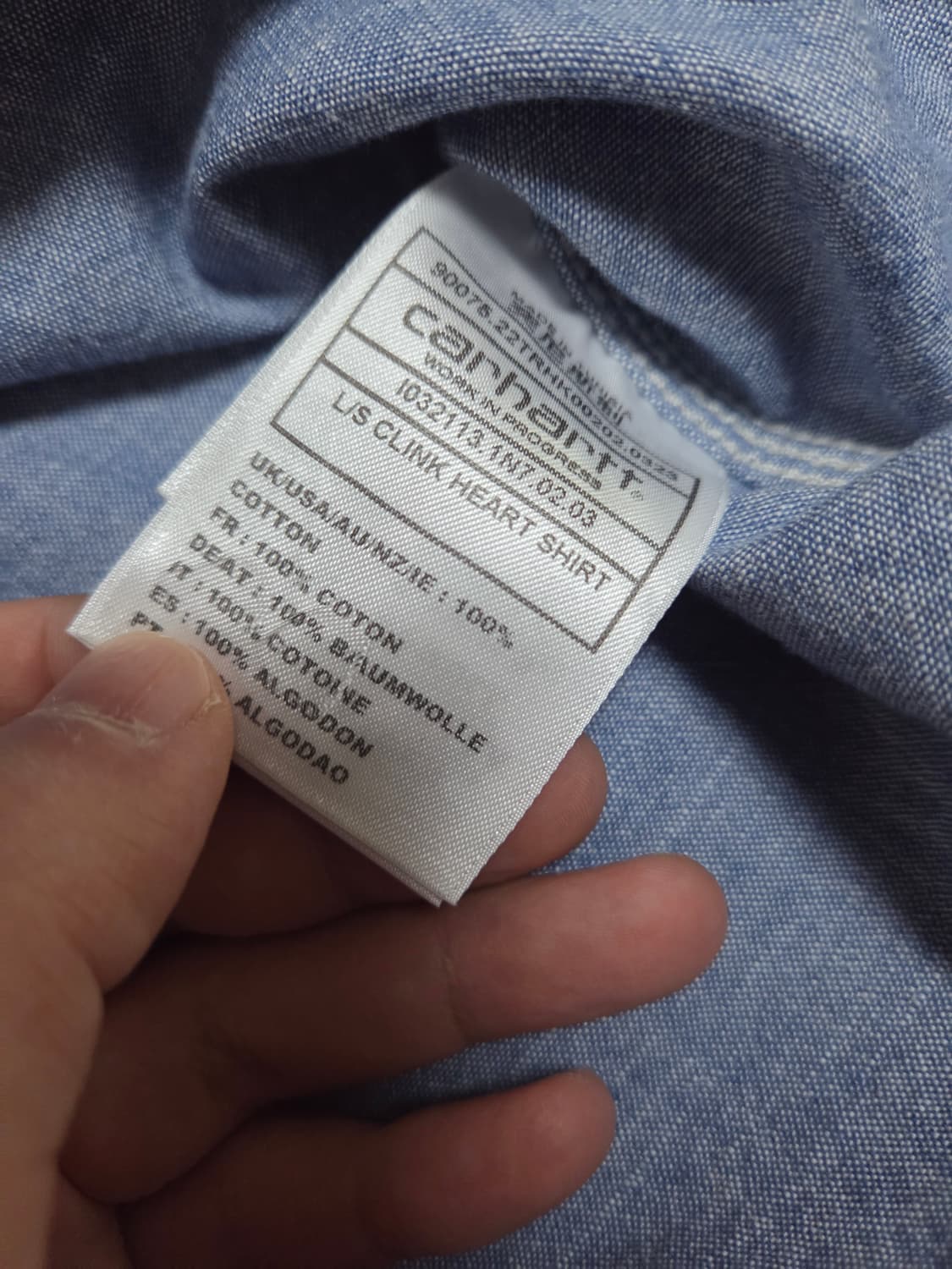 [L] 칼하트윕 클링크 하트 셔츠 블리치 린스드 상품이미지5
