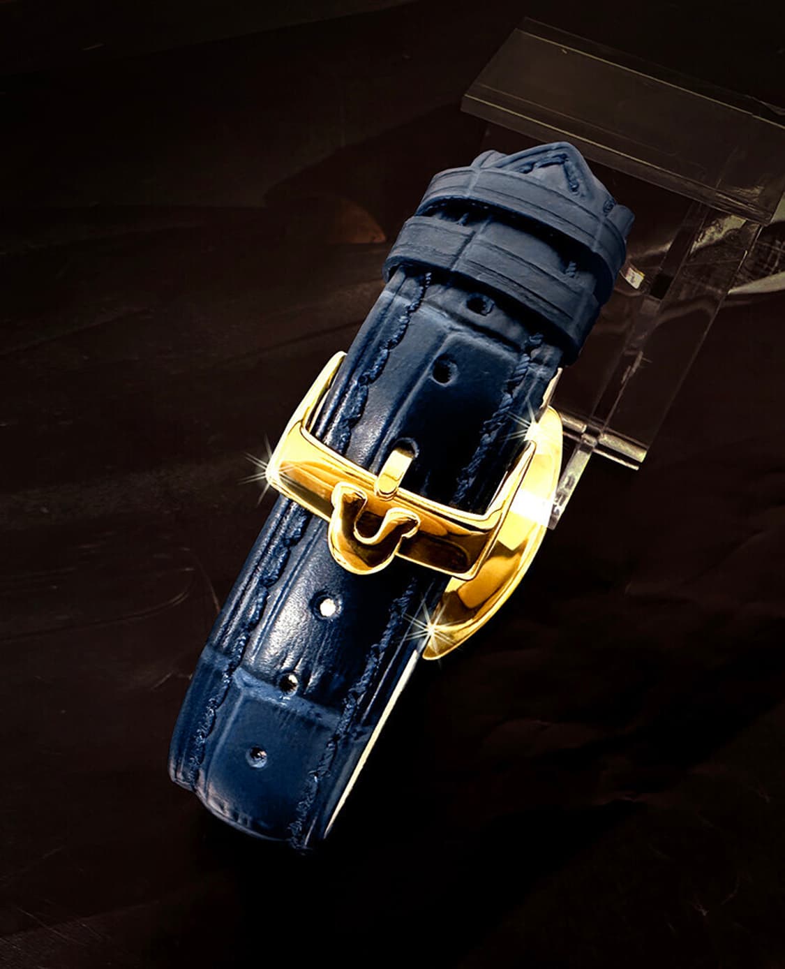 오메가 드빌 희귀 블루 투톤 다이얼 여성 수동 가죽 시계 상품이미지6