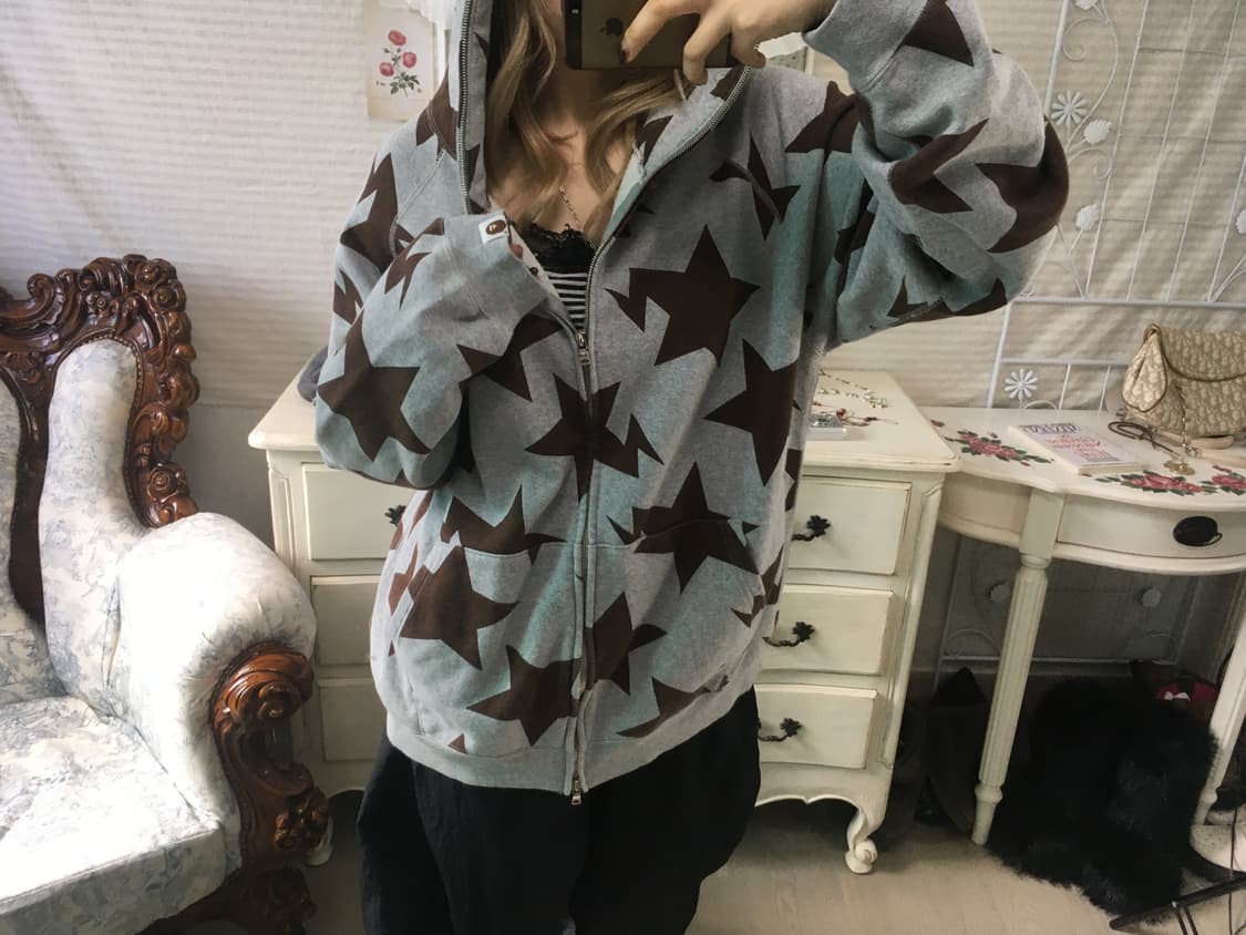 Bape 베이프 초코그레이 스타 후드집업 상품이미지4