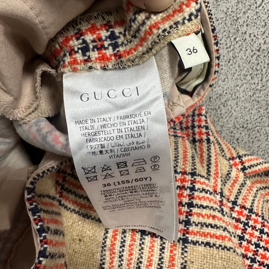 ✨ (한글택) 구찌 트위트 울 체크 팬츠  상품이미지4