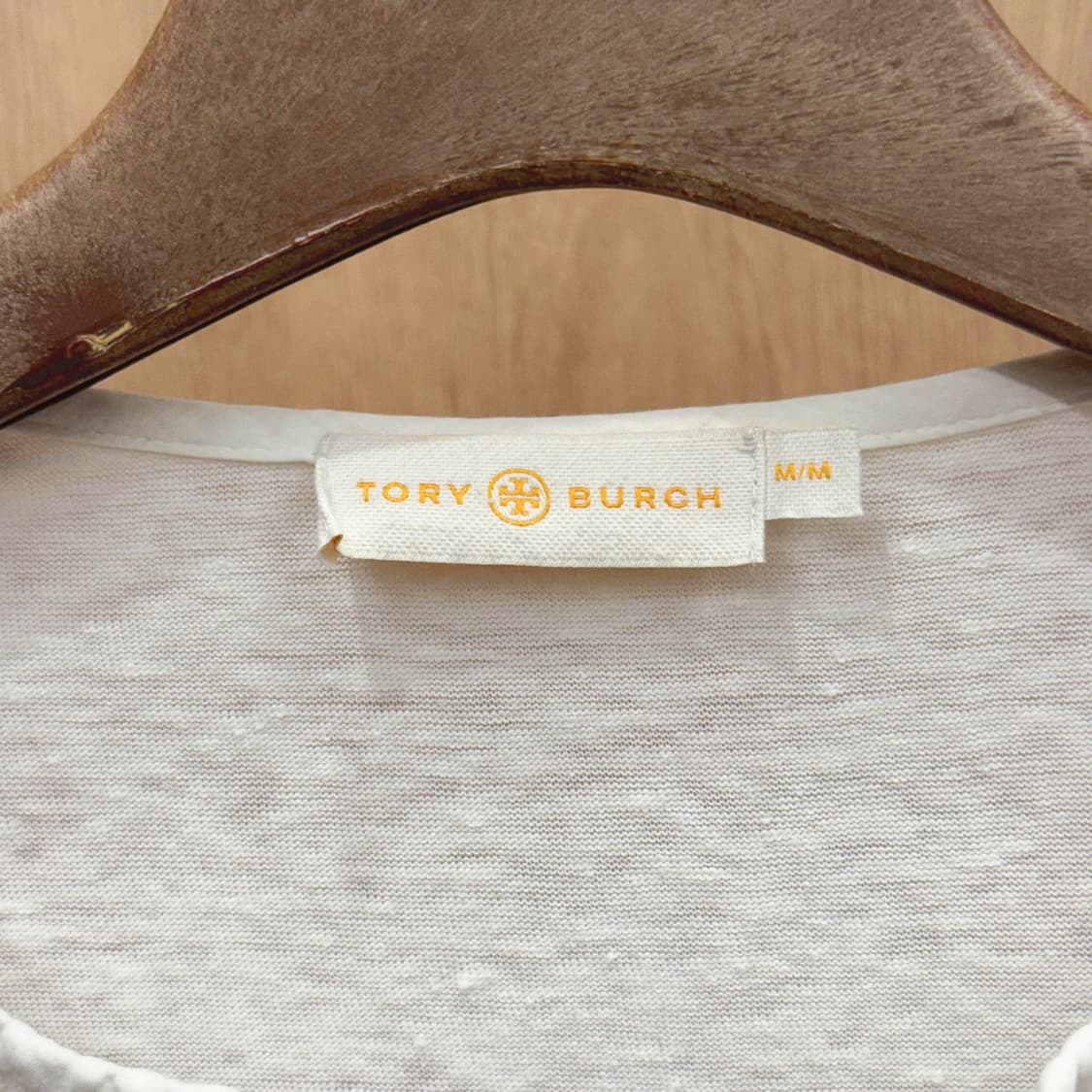 토리버치 패턴 레이스 믹스 브이넥 블라우스 배색 패널 디테일 아이보리 상품이미지7