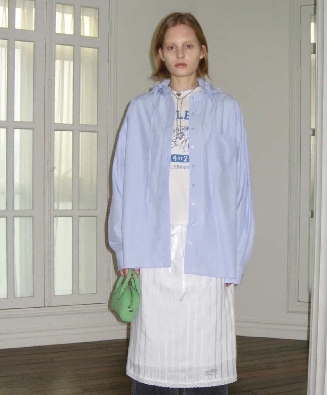 (후드 탈부착 가능)시눈 투웨이 셔츠 하늘색 상품이미지1