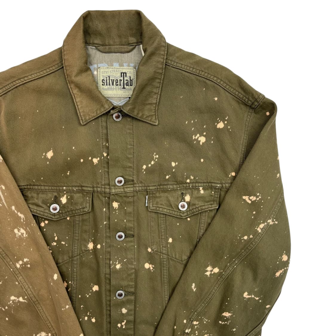 리바이스 실버탭 타이다이 카키 데님 트러커 자켓 M 상품이미지2