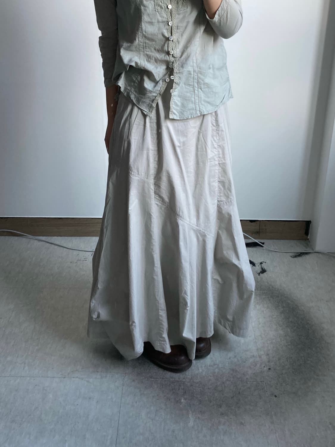 빈티지 펌킨 맥시 스커트 상품이미지1