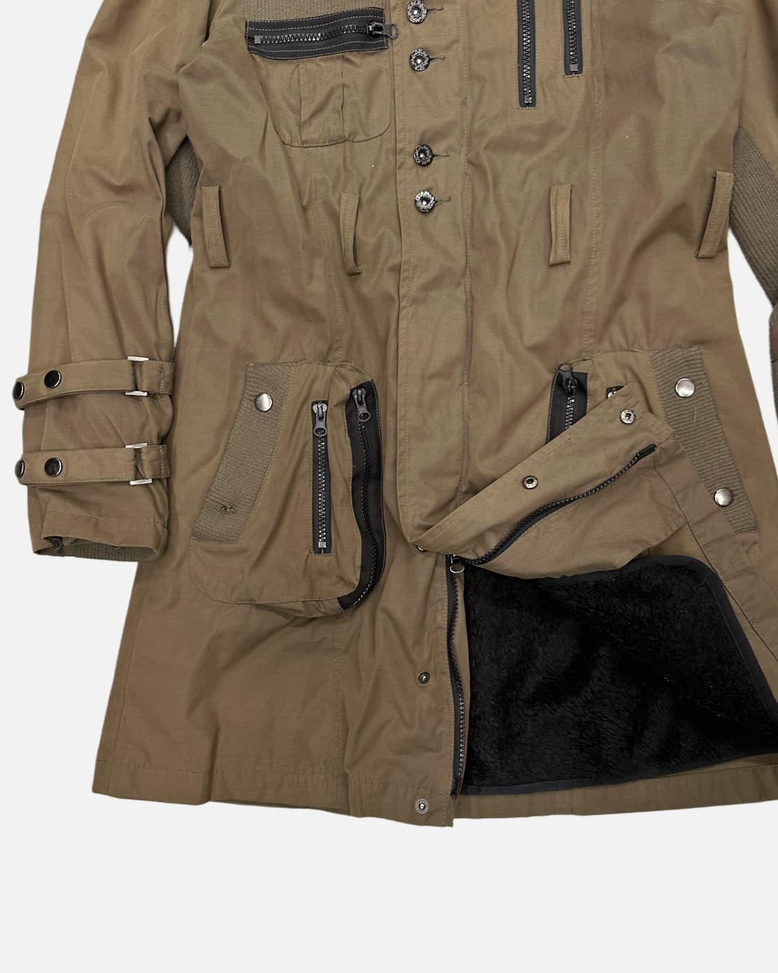 khaki fur hood long parka 상품이미지3