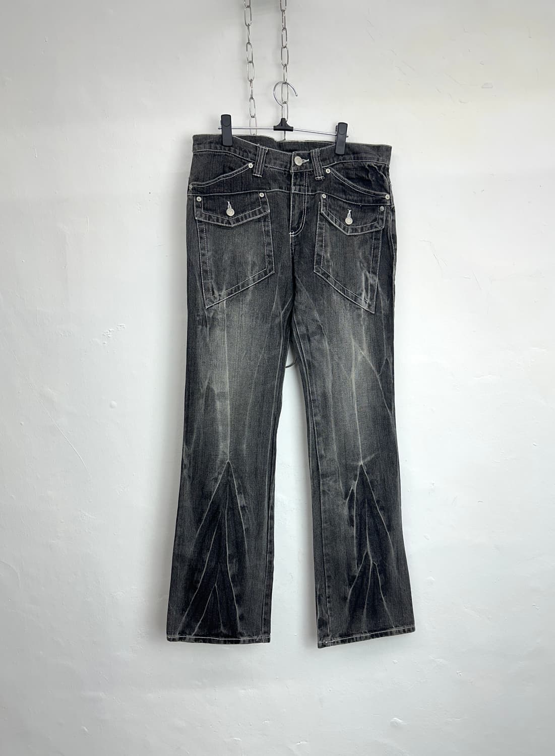 Silver Amulet Cross Graphic Black Denim 상품이미지7
