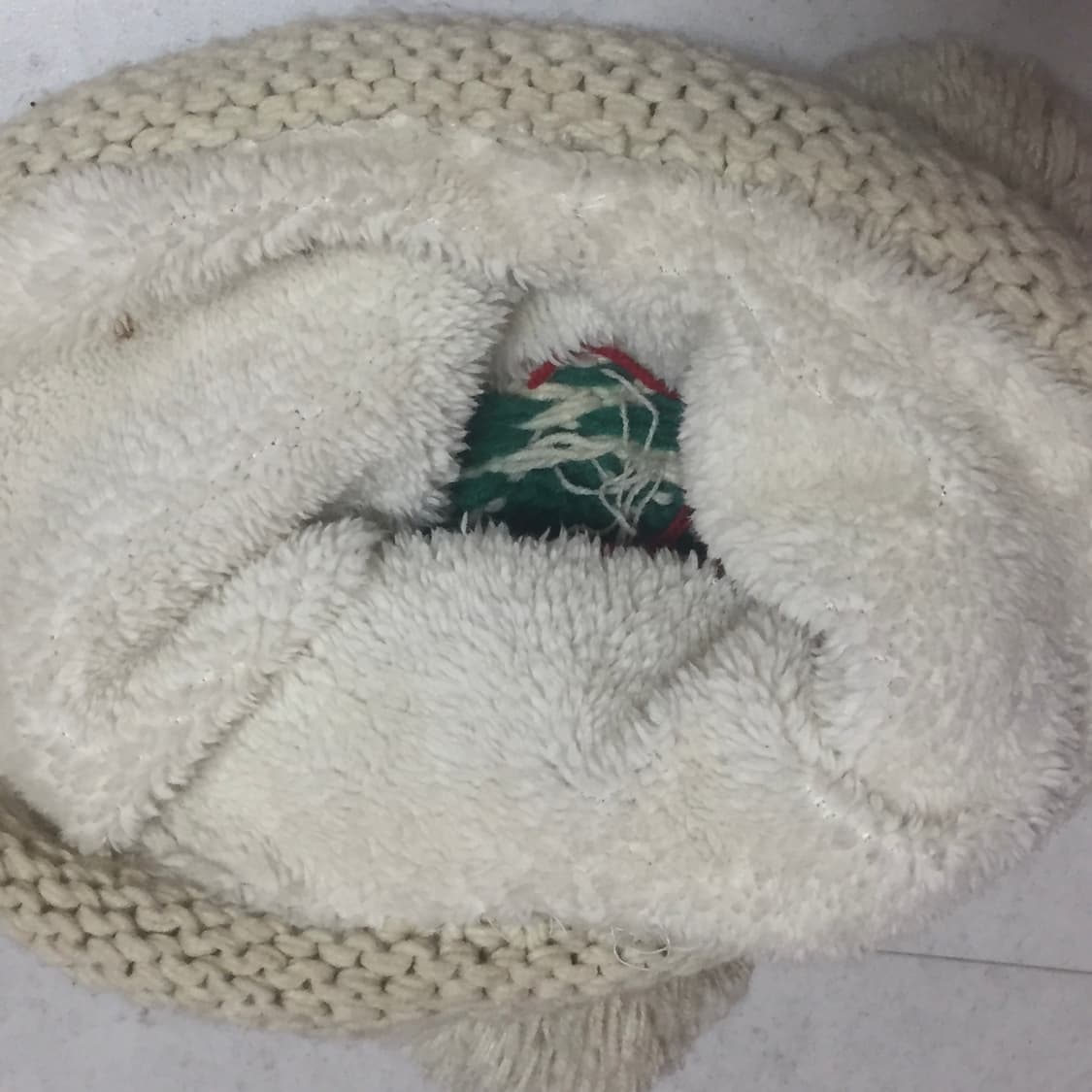 (하자 多) 빈티지 하트 폼폼 귀도리 비니 라떼갸루 니혼진 상품이미지7