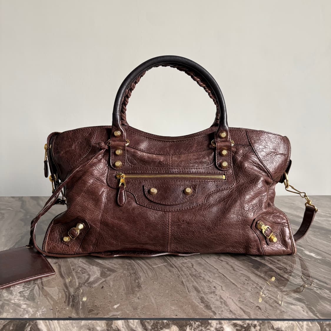 발렌시아가 시티 모터백 브라운 상품이미지2