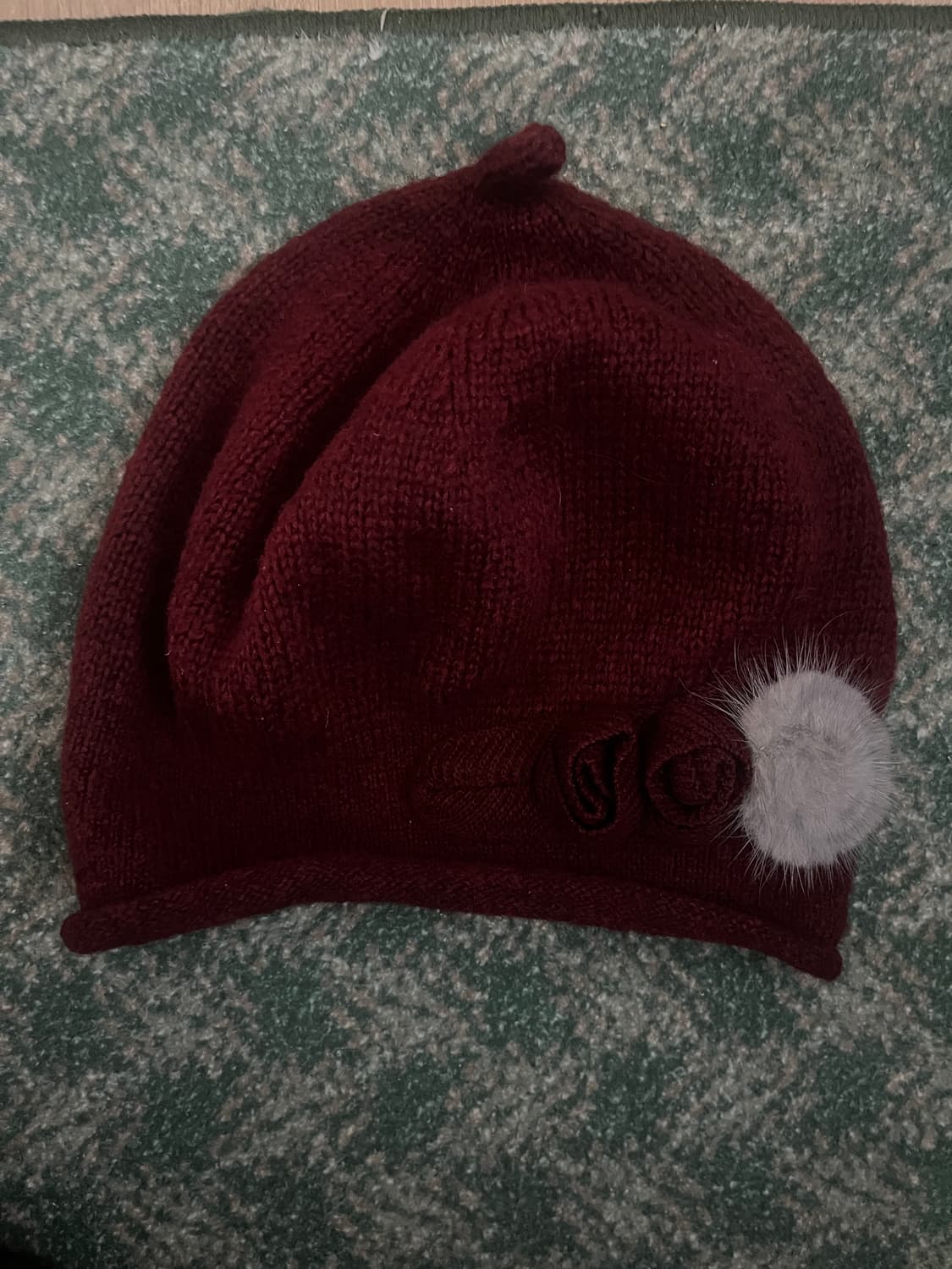 버건디 밍크 비니 상품이미지1