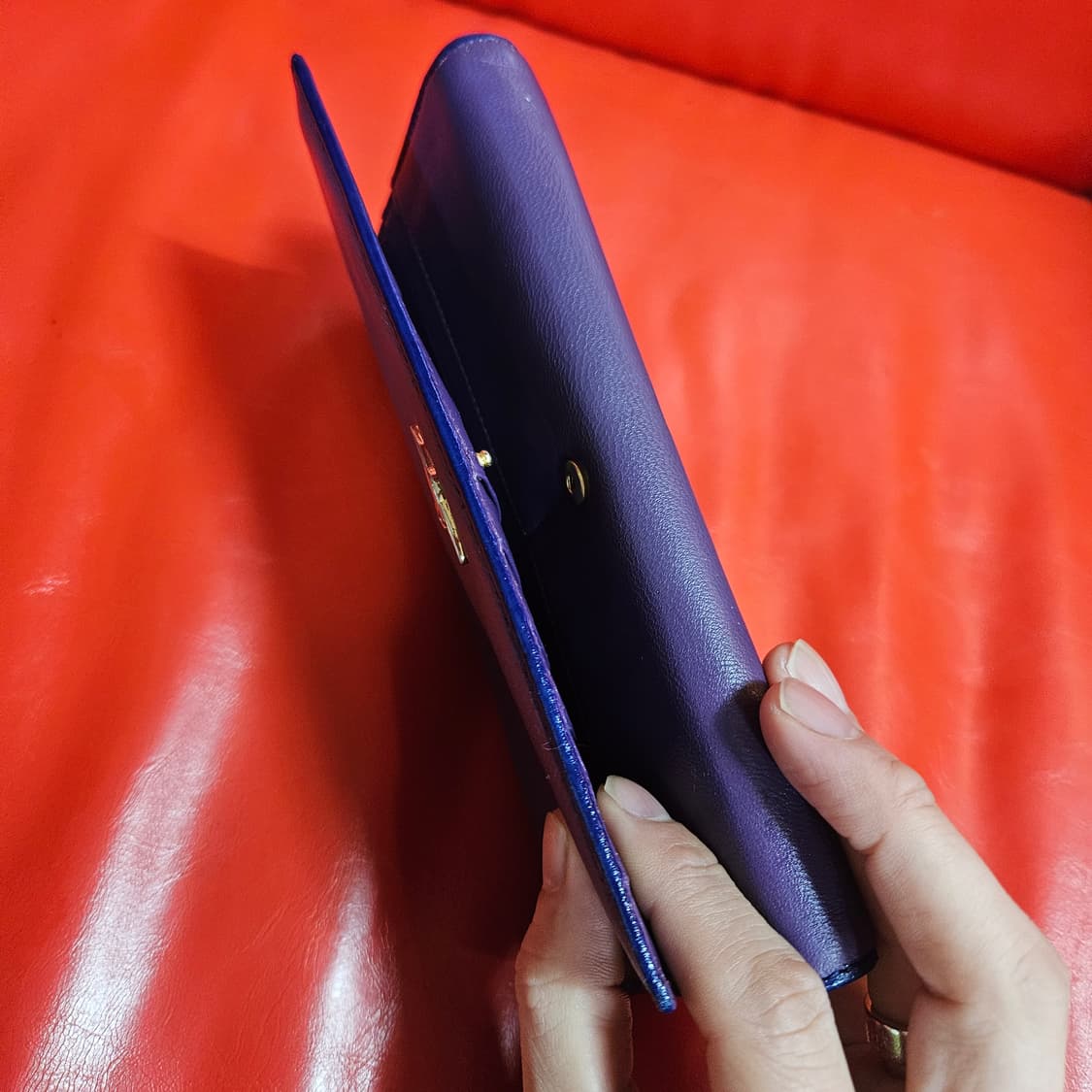 비비안웨스트우드 사이드라인 배색 커스텀 가죽 장지갑 상품이미지10