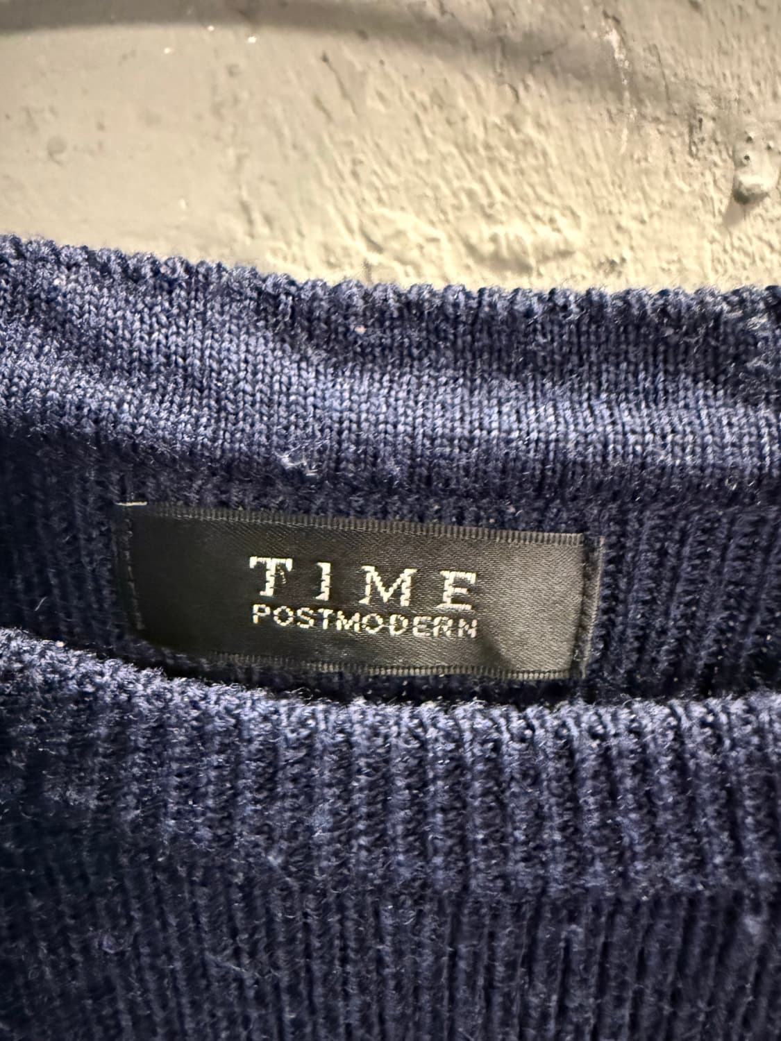 타임 TIME 포스트모던 스트라이프 울 니트 네이비 90 상품이미지5