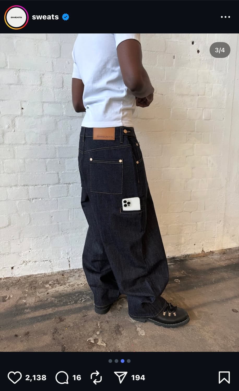 Sweats collective 스웻 콜렉티브 인디고 데님 팬츠 상품이미지3