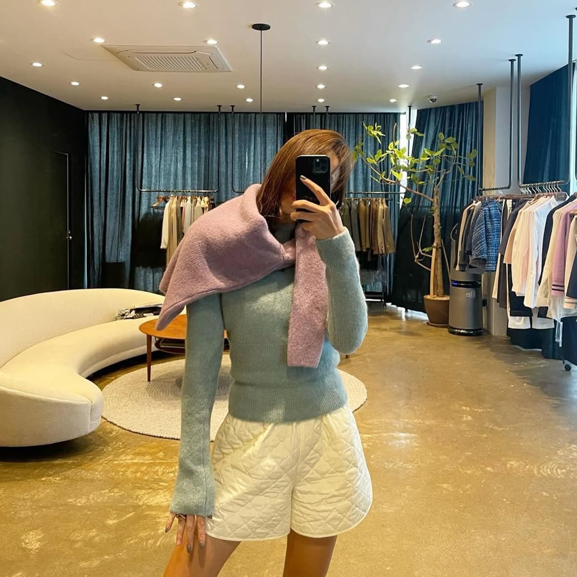 비클라(becla) 스카이블루 베이비알파카 울 니트 프리사이즈 새상품 상품이미지1