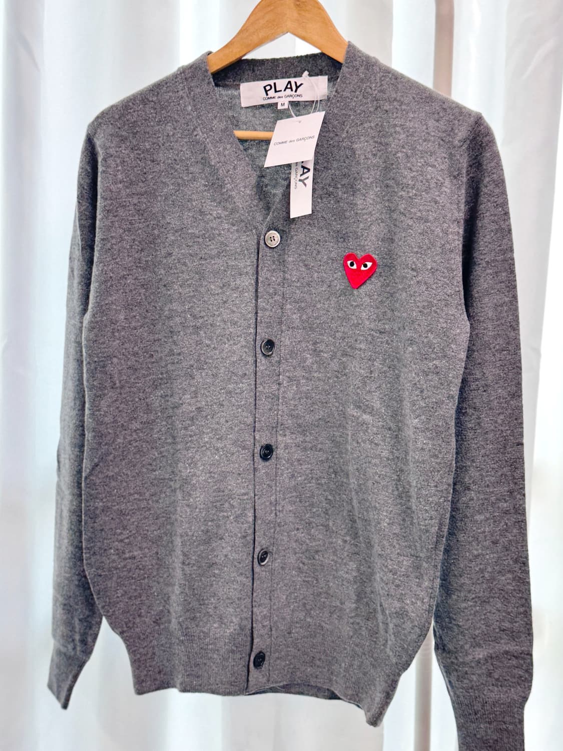 🖤 [꼼데가르송 울 백 V 가디건] 🖤 상품이미지3