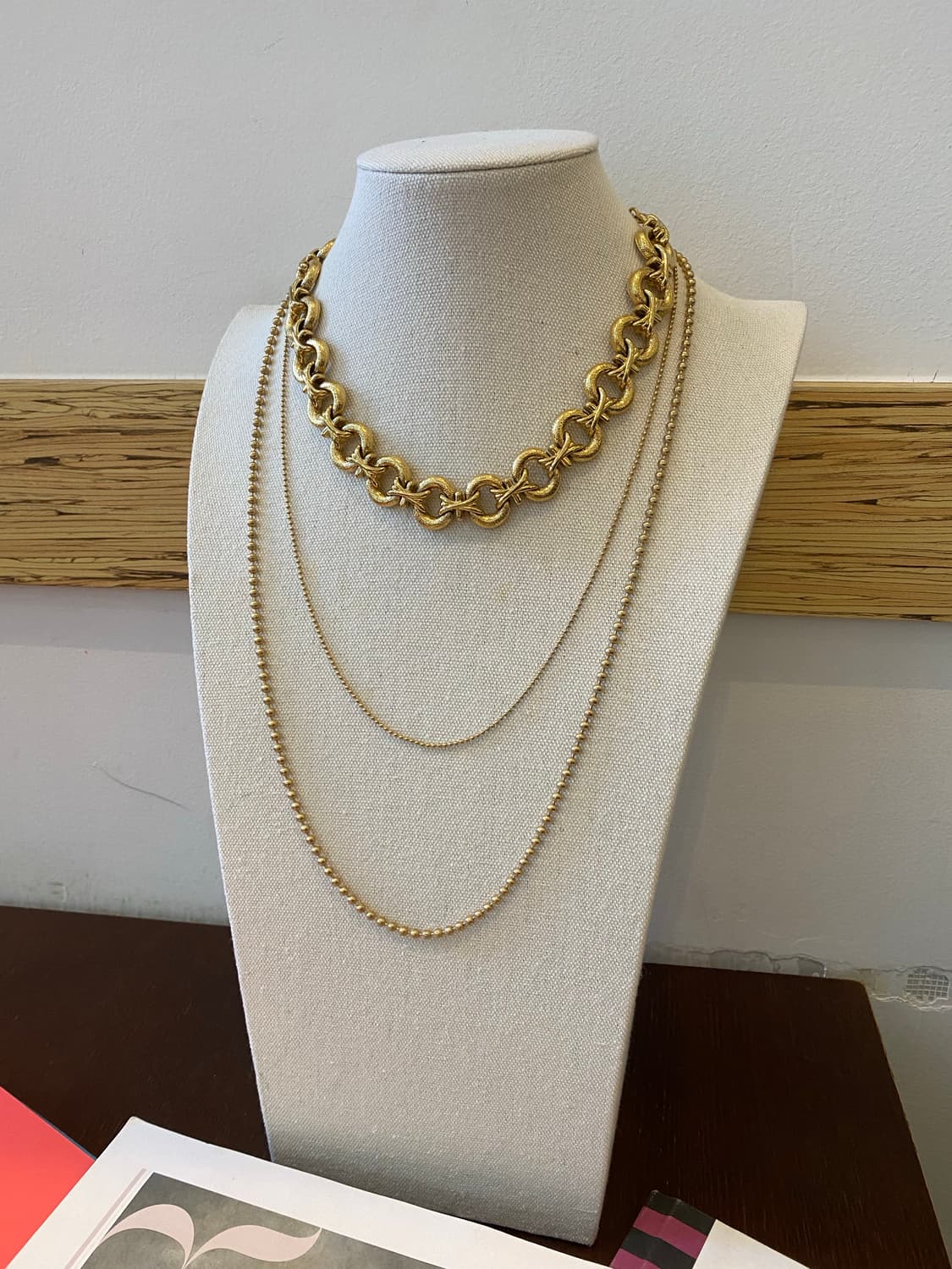 빈티지 골드 레이어드 목걸이 두줄 상품이미지1