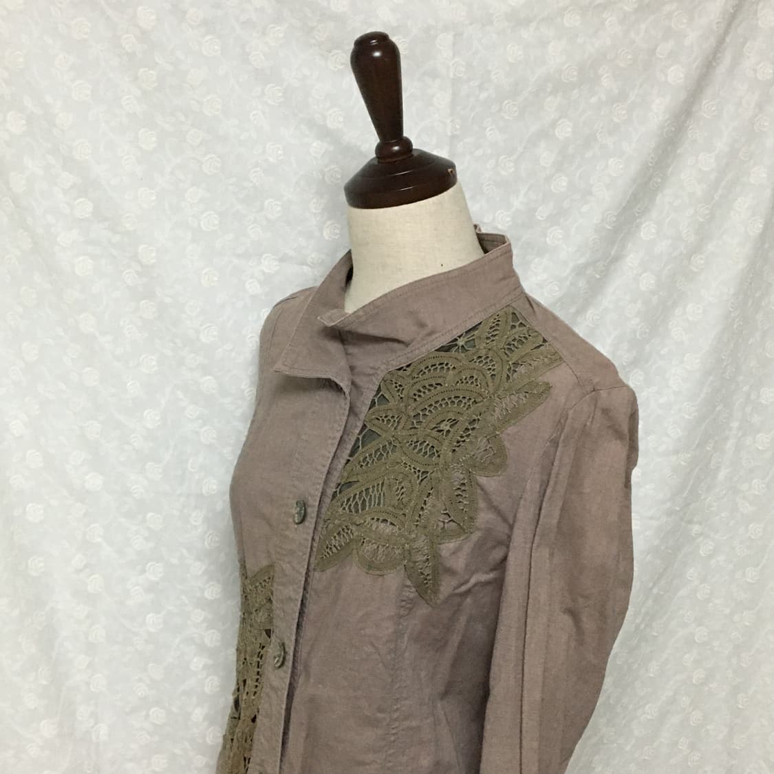 빈티지 아트 레이스 포인트 슬림핏 자켓 (모카 브라운) 상품이미지6