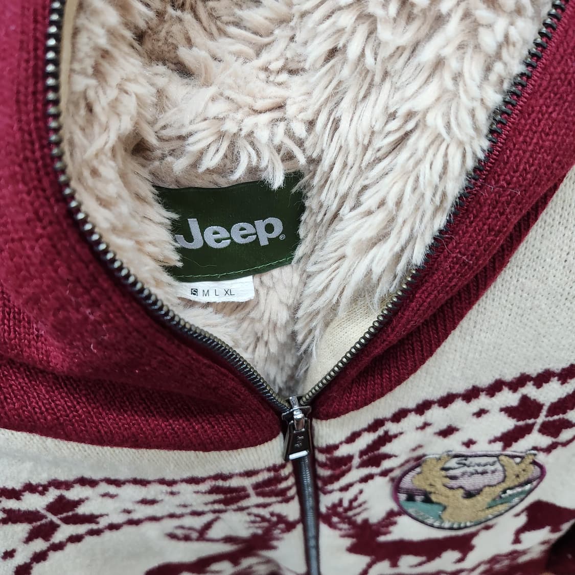 JEEP 지프 노르딕 패턴 풀오버 니트 양털 후드집업 S(S~M) 상품이미지6