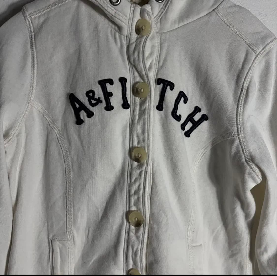 아베크롬비 화이트 후드 가디건(L) 상품이미지2