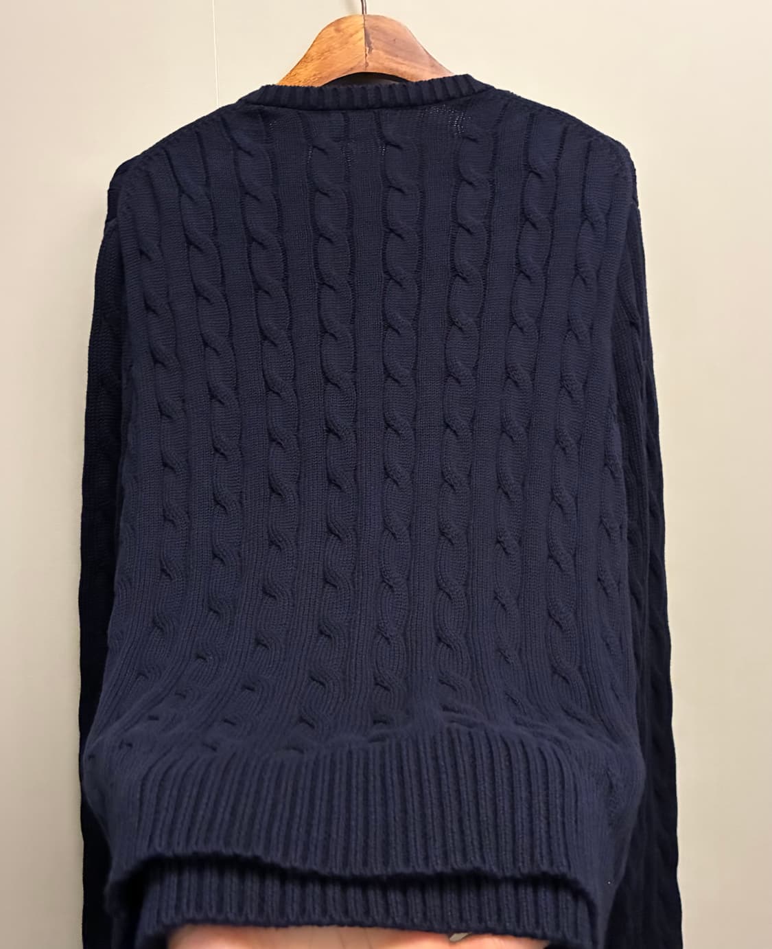 (M/100)폴로랄프로렌 코튼 케이블 꽈배기 니트 네이비 폴로니트 상품이미지8