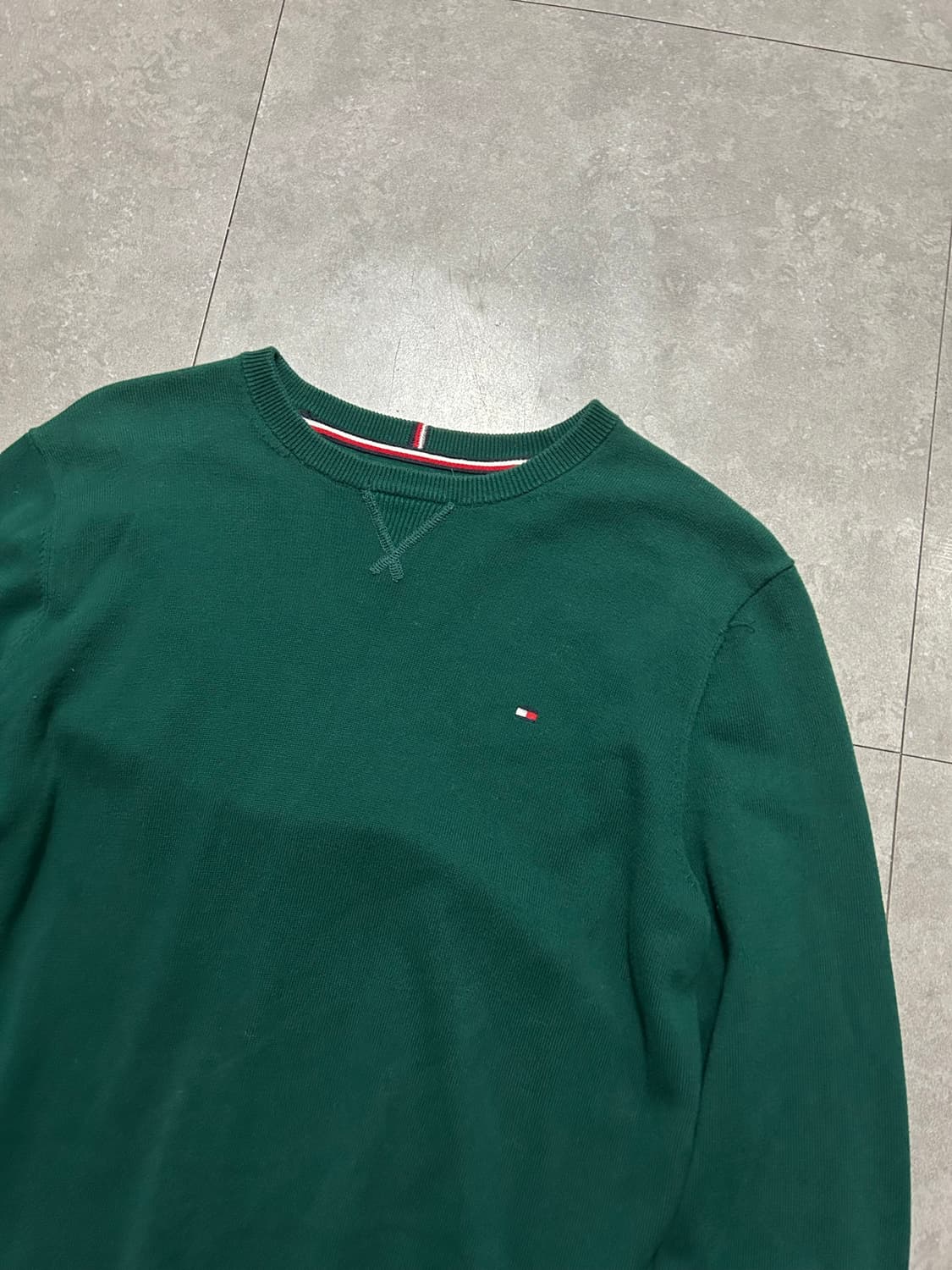 티미힐피거 다크그린  빈티지 코튼 니트  95size  상품이미지2