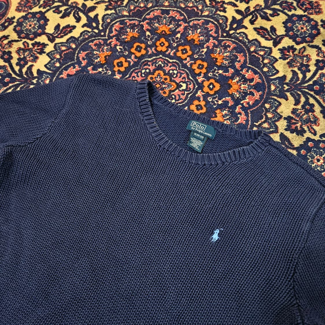 폴로랄프로렌 빈티지 코튼 인디고블루 스몰로고 니트 상품이미지2