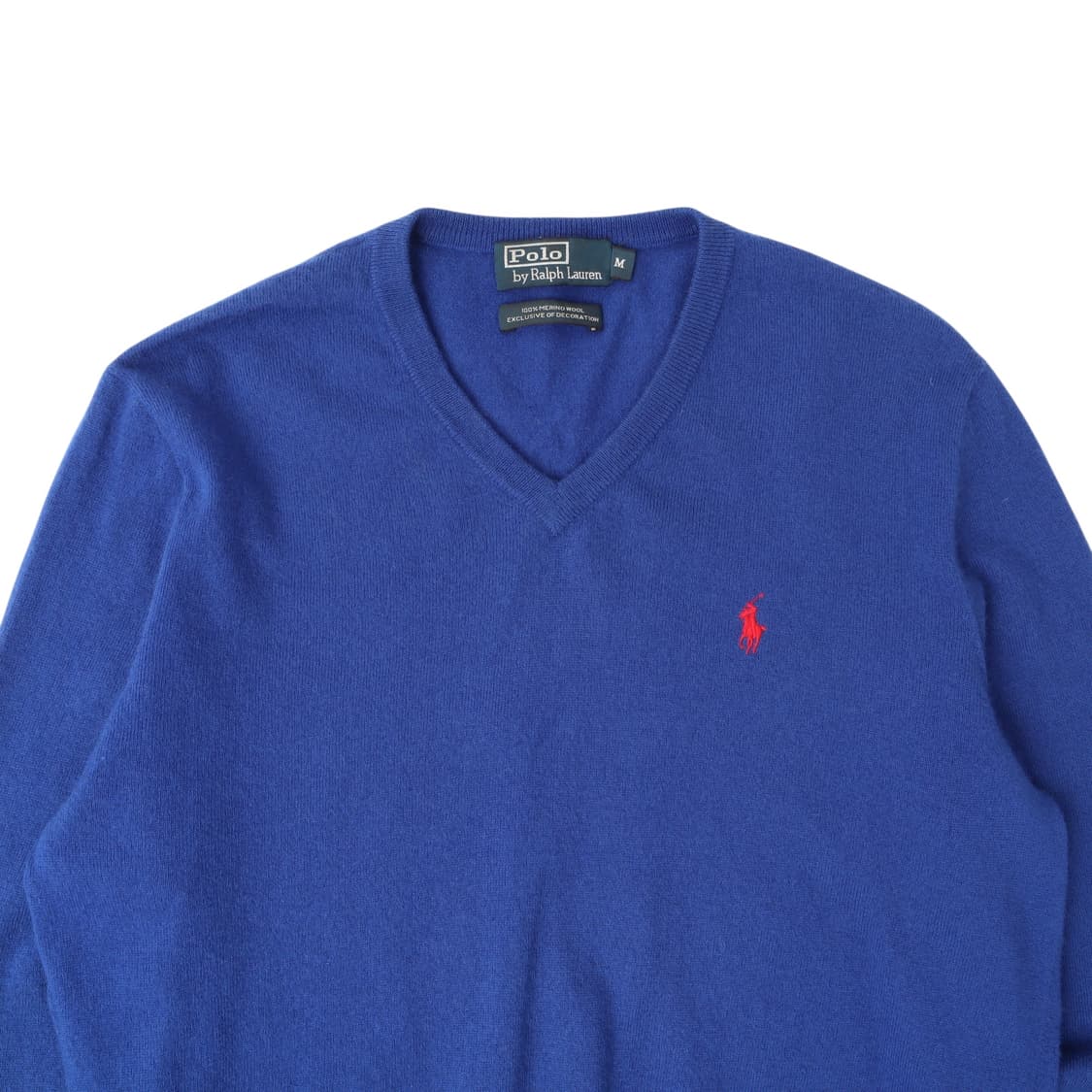 폴로 랄프로렌 블루 메리노 울 브이넥 니트 상품이미지2