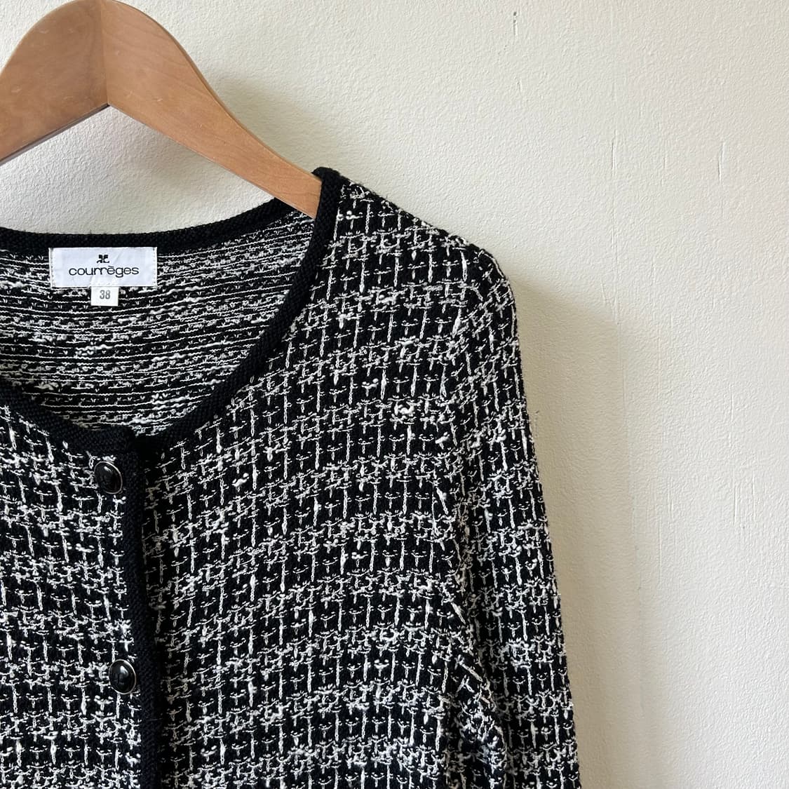 꾸레쥬 블랙 트위드 가디건 상품이미지6