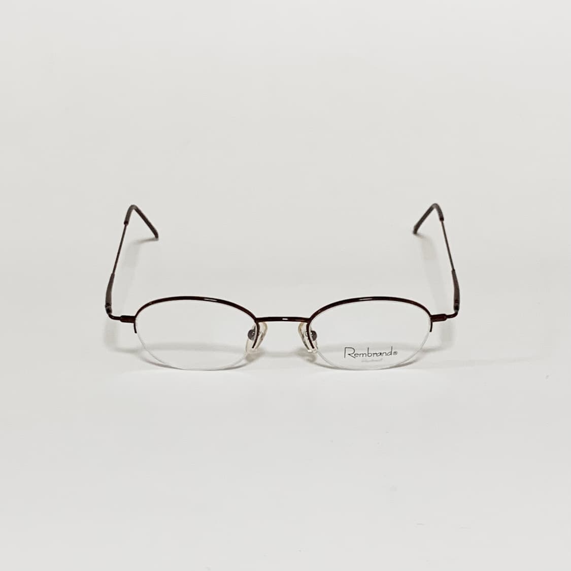 912 반무테 안경 슬림 오벌 메탈 브라운 빈티지 타원형 남녀공용 상품이미지2