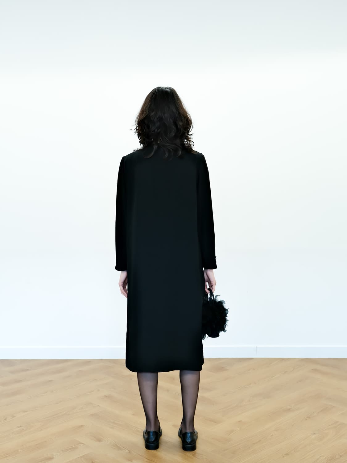 넥 포인트 블랙 원피스 90-95 상품이미지2