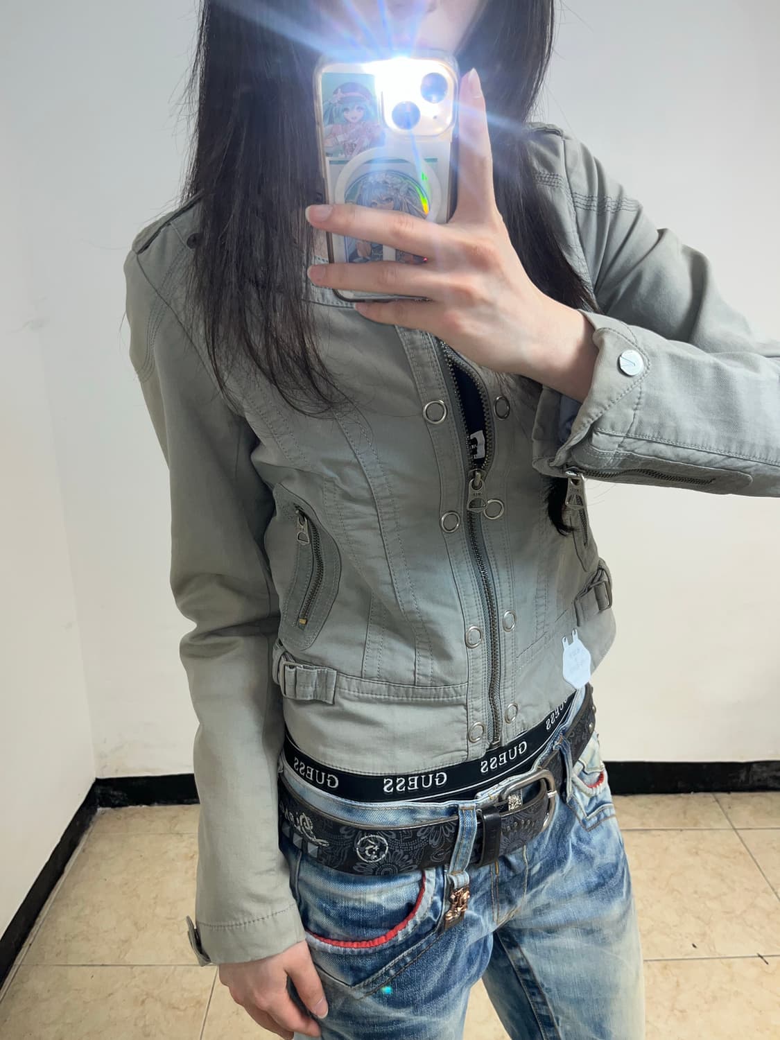 Y2K 카키그레이 유틸리티 자켓 상품이미지4