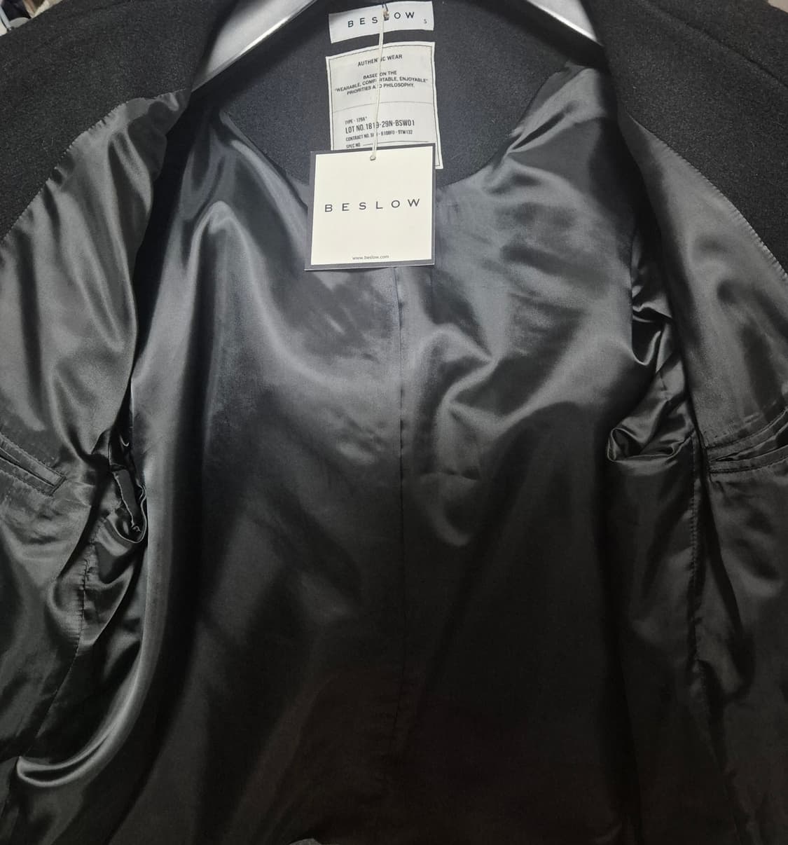 비슬로우 오버사이즈드 피코트 Black 상품이미지5