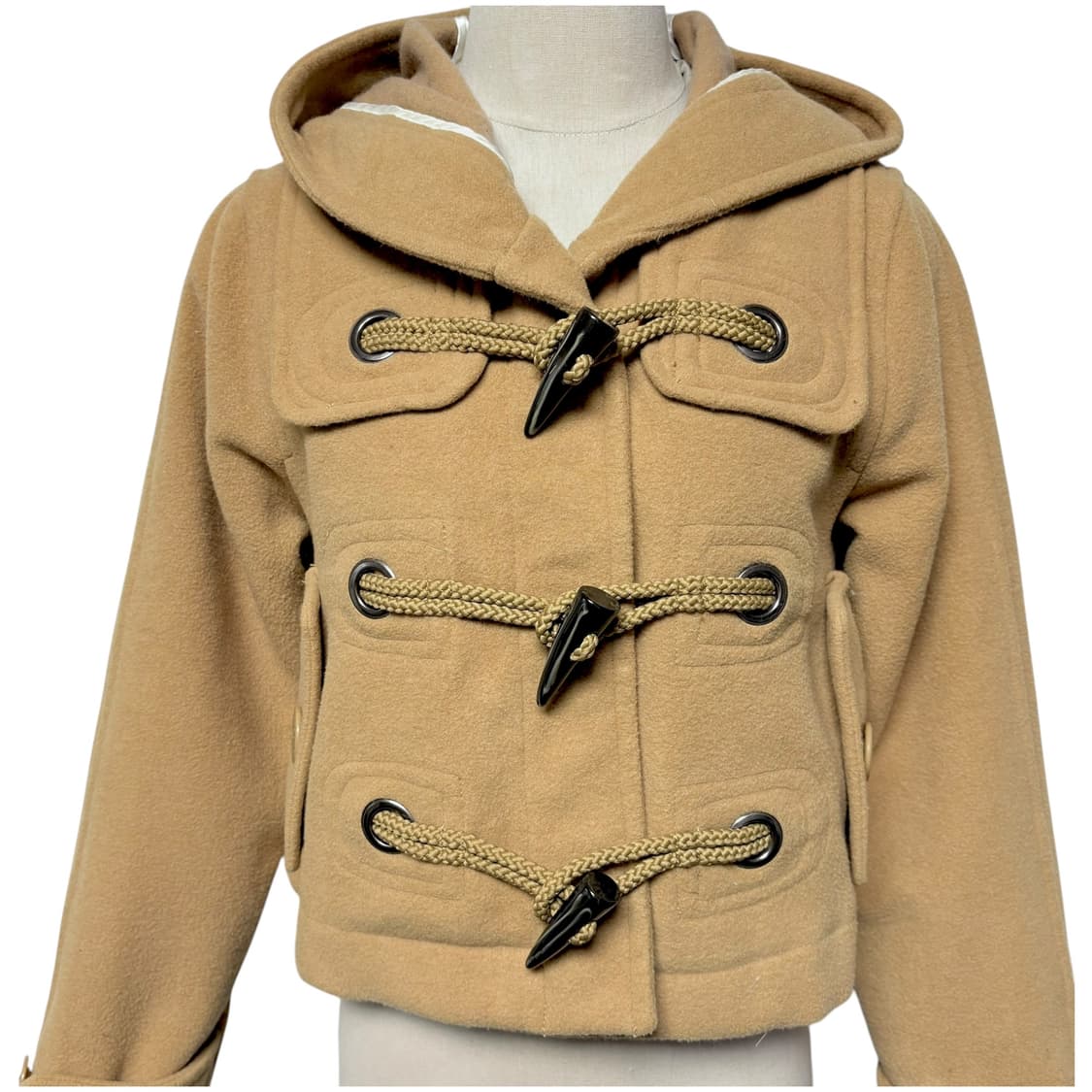 3692 브라운 크롭 후드 더플코트 떡볶이코트 상품이미지2