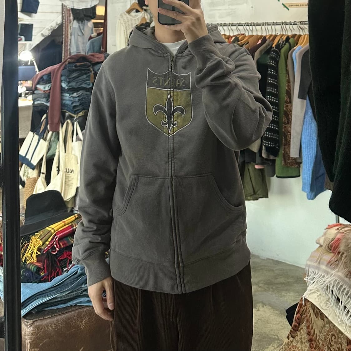 (착용컷) Reebok 스웻 후드 집업 (남성용 100) 상품이미지3