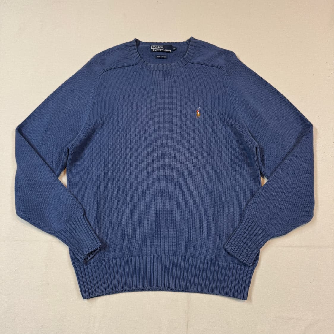 95) 폴로 랄프로렌 헤비코튼 라운드넥 니트 블루 상품이미지1