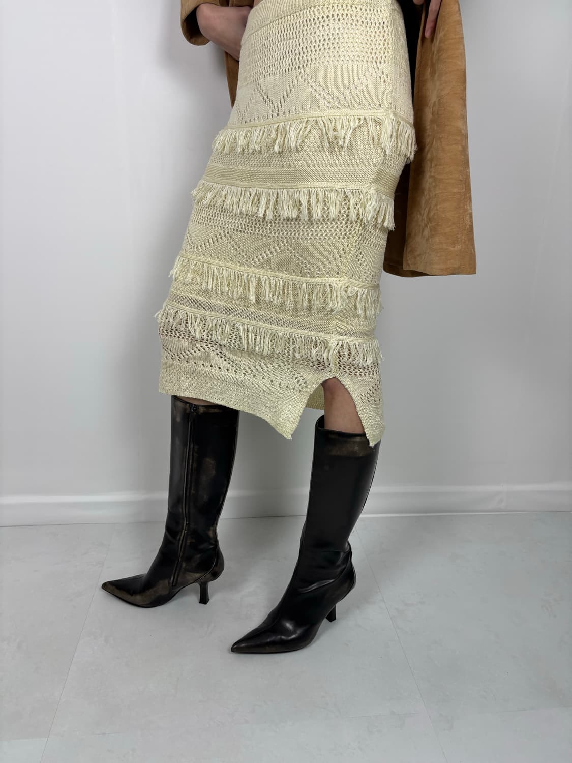 TASSEL LAYERED KNIT MIDI SKIRT 상품이미지6