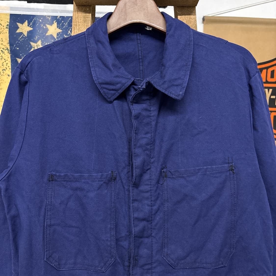 80~90s 프렌치 워크웨어 코튼트윌 커버올 점프수트  N955 상품이미지3