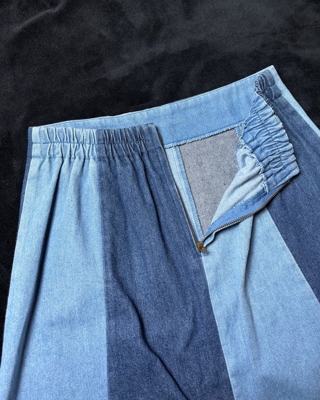 일본빈티지 투톤 미니 스커트 상품이미지4