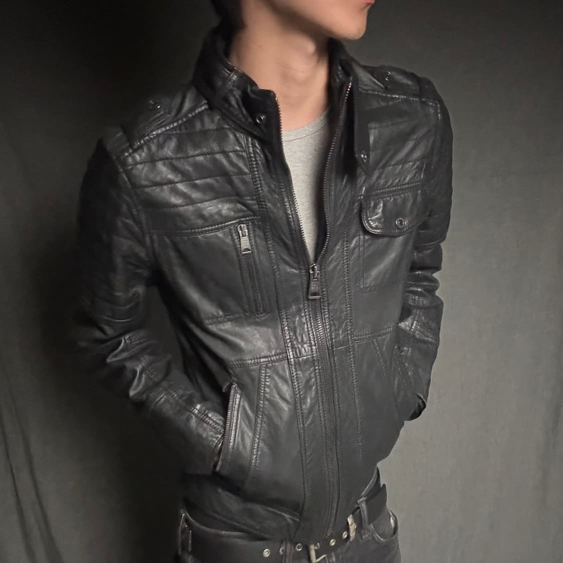 Calvin Klein rider leather jacket 상품이미지2