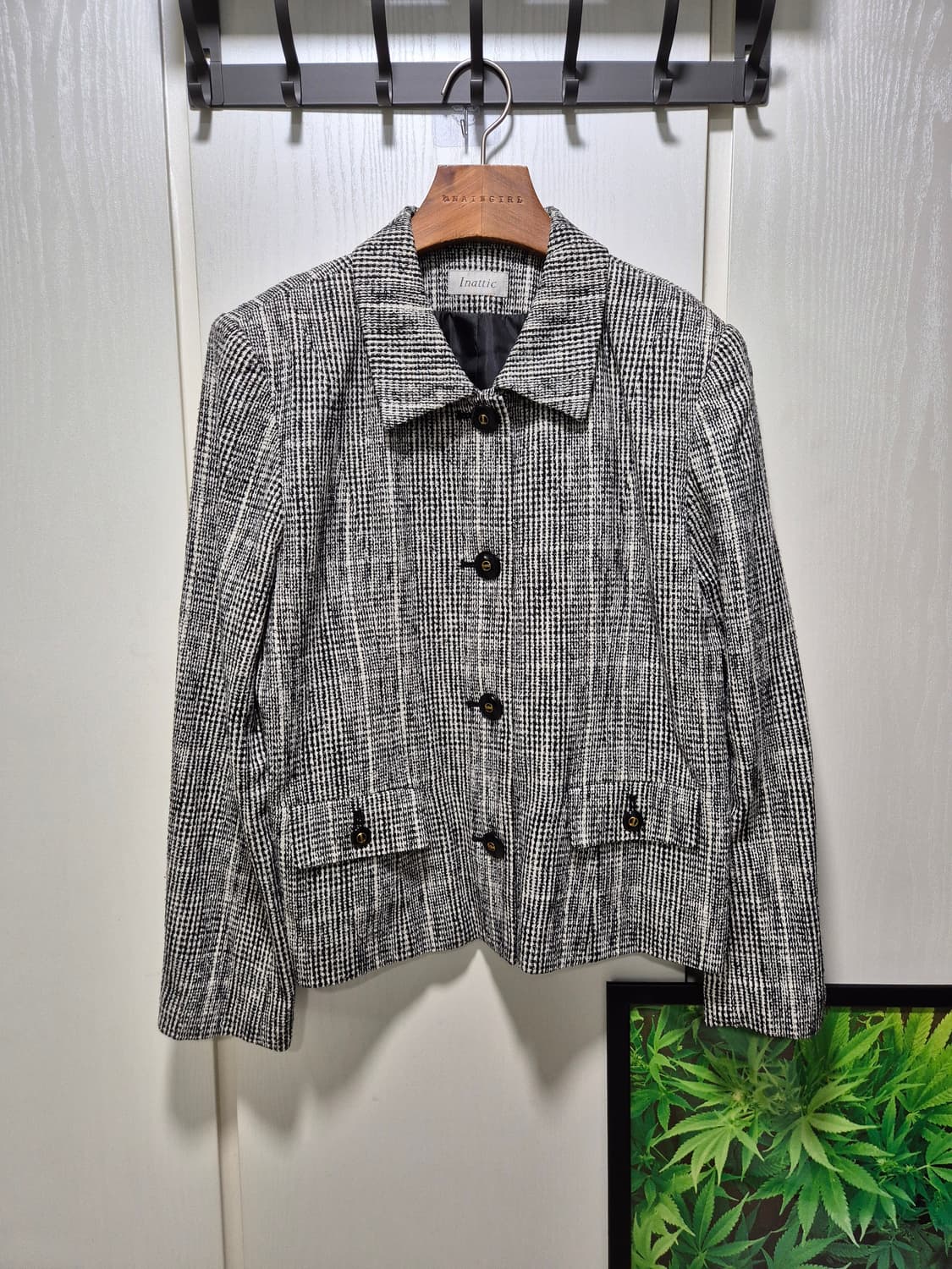 (세일)JPN빈티지.Inattic 체크 스커트 트위드 세트 상품이미지2