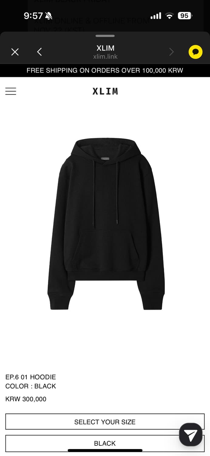 Xlim ep06 후드티 xs 상품이미지1