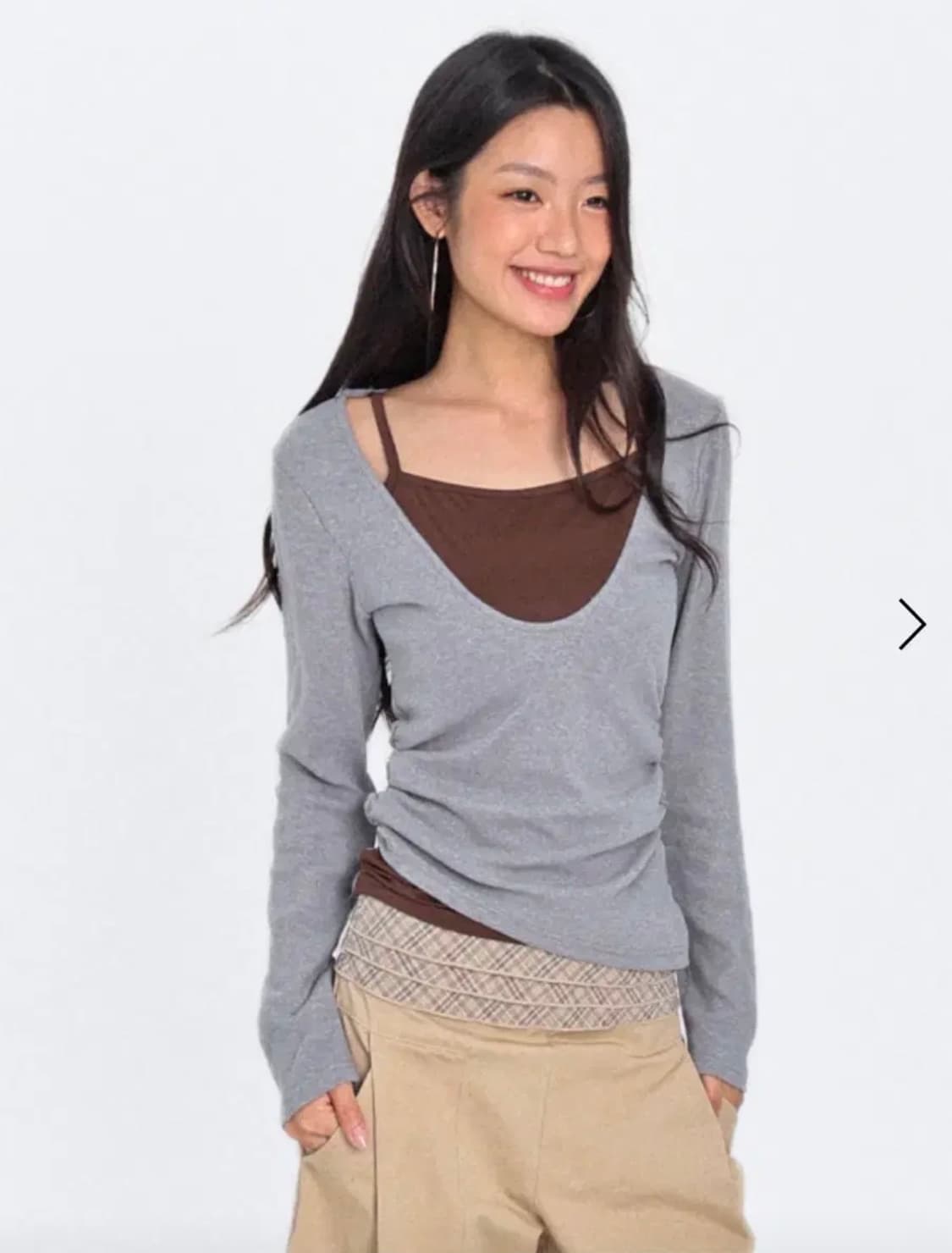 (택0/새상품) 오운서 올드메모리 롱슬리브 차콜 상품이미지1