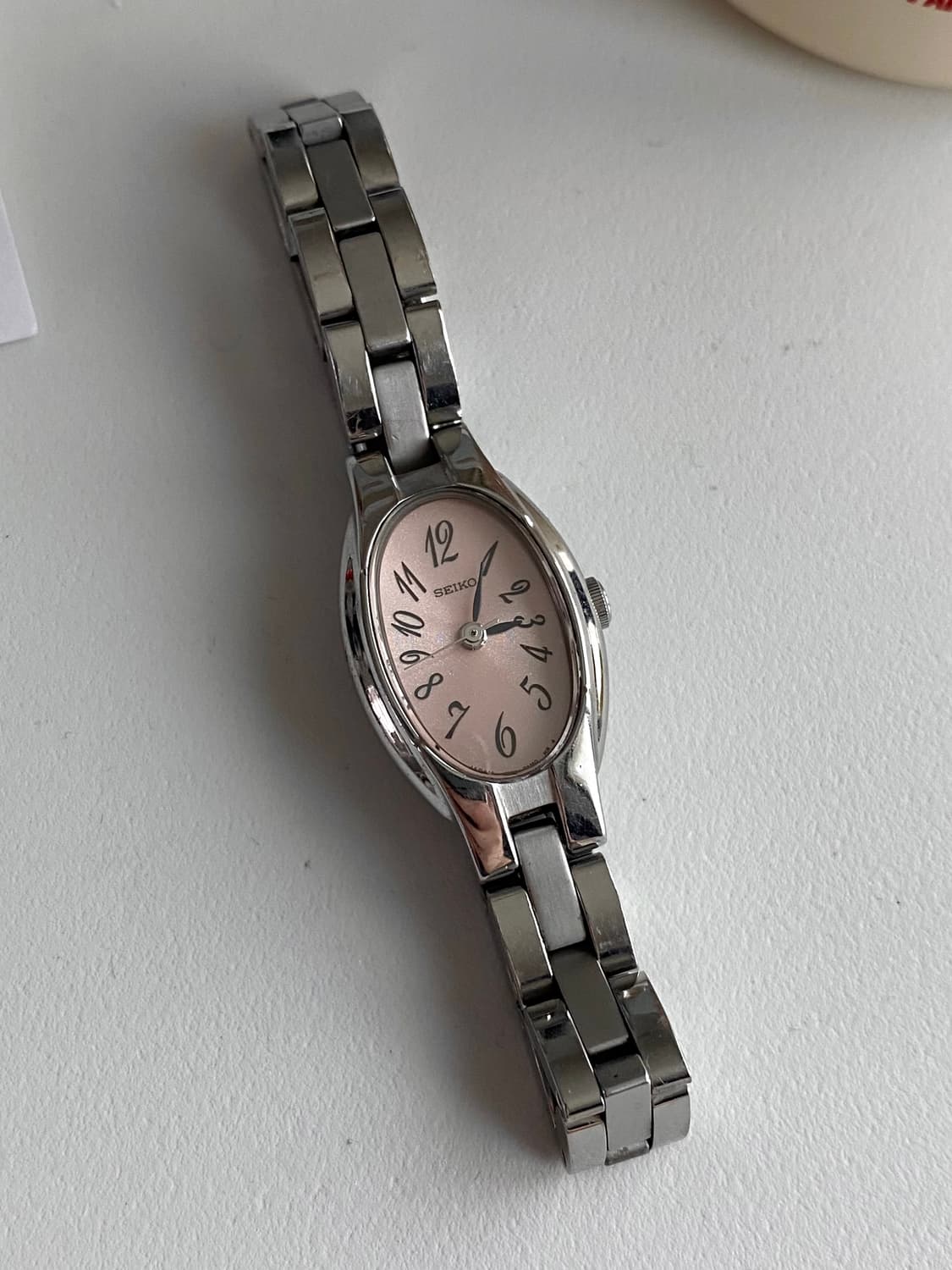 Seiko 세이코 오벌 쿼츠 레이디스 핑크 상품이미지2