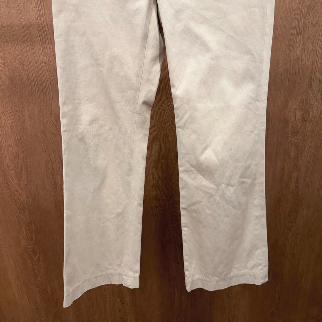 버버리 블루 라벨 코튼 팬츠 클래식 체크 안감 더블 버튼 디테일 베이지 상품이미지5