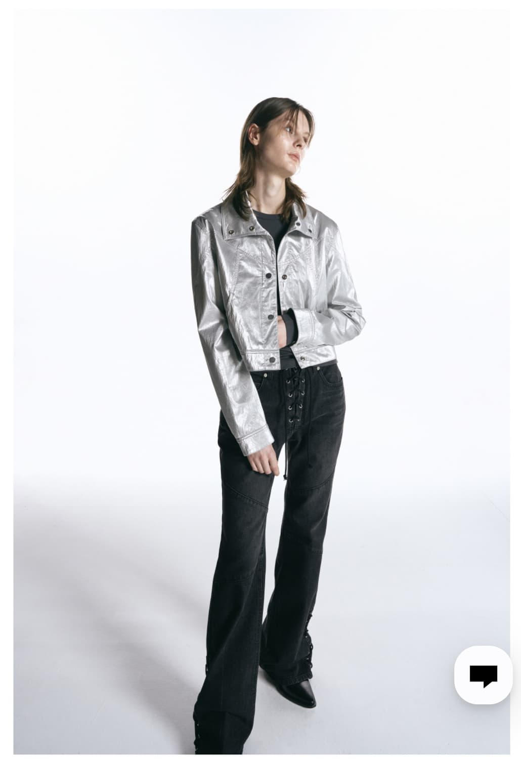 인사일러스 메탈릭 바이커 자켓 S 상품이미지2