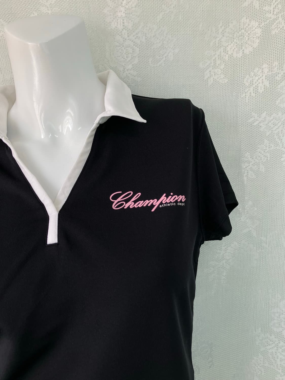 빈티지 챔피언 카라 트임 반팔 1122 모리걸 y2k 스트릿 갸루 펑키  상품이미지5