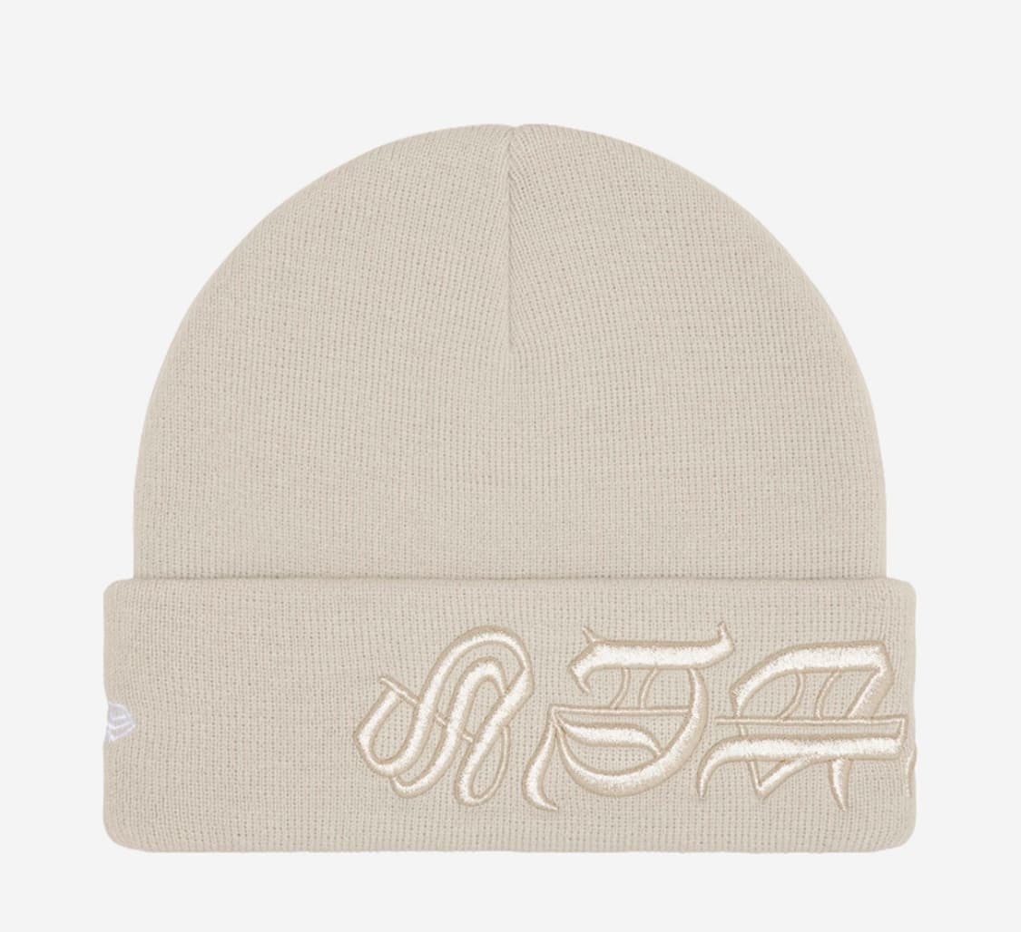 Supreme 뉴에라 블랙레터 비니 스톤 - 25SS 상품이미지1